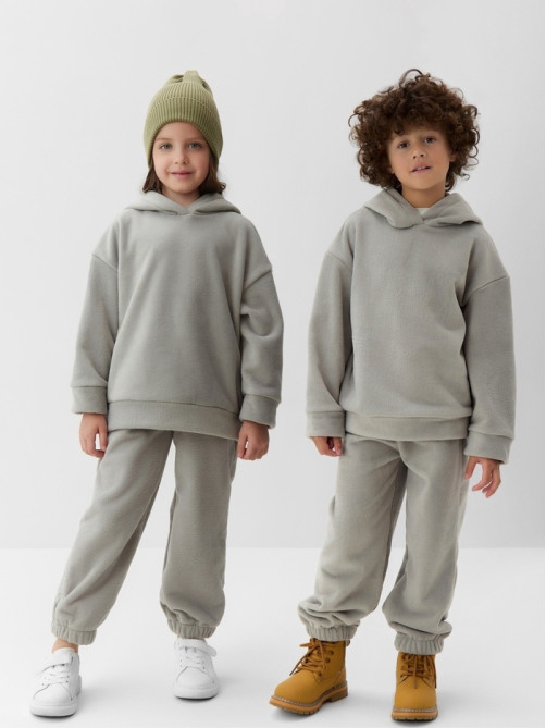 Костюм флисовый (худи и брюки) детский MINAKU: Fleece Soft, графит, рост 116 см