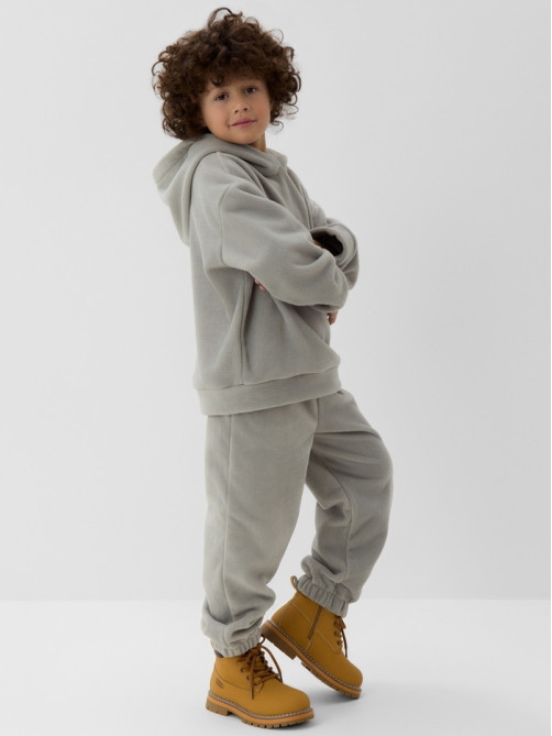 Костюм флисовый (худи и брюки) детский MINAKU: Fleece Soft, графит, рост 116 см