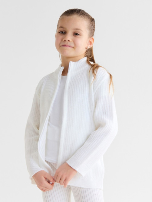Костюм детский вязаный (кофта и брюки) MINAKU, цвет белый, рост 110 см