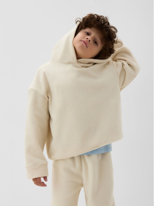 Костюм флисовый (худи и брюки) детский MINAKU: Fleece Soft, бежевый, рост 110 см