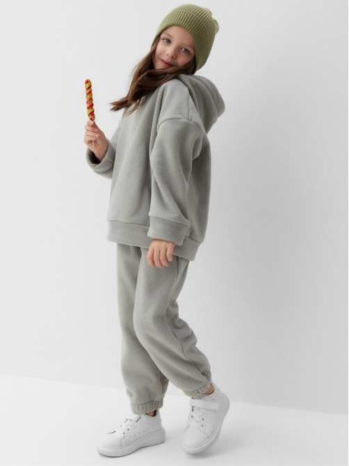 Костюм флисовый (худи и брюки) детский MINAKU: Fleece Soft, графит, рост 116 см