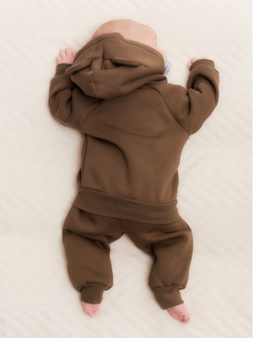 Костюм детский (толстовка, брюки) «Крошка Я» BASIC LINE, рост 62-68 см, цвет кофейный