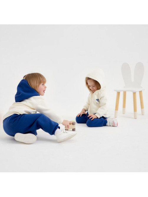 Костюм детский (толстовка, брюки) «Крошка Я» Blueberry, рост 62-68 см, синий, молочный