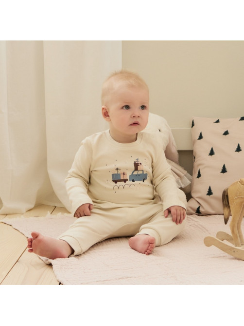 Костюм детский (кофта, штаны) «Крошка Я. Новогодние игрушки», рост 62-68 см