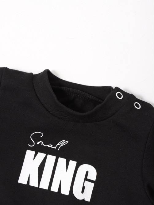 Комплект для мальчика, (джемпер, брюки, шапочка) «Крошка Я» Small King, рост 74-80, чёрный