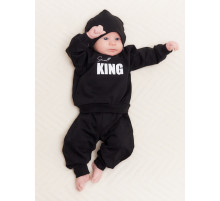 Комплект для мальчика, (джемпер, брюки, шапочка) «Крошка Я» Small King, рост 74-80, чёрный