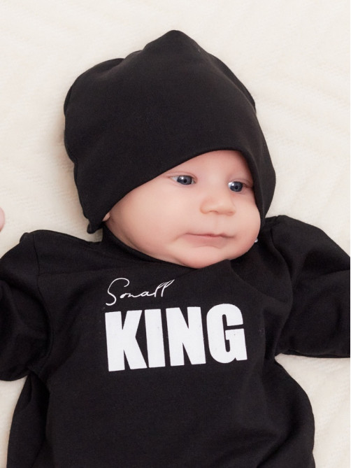 Комплект для мальчика, (джемпер, брюки, шапочка) «Крошка Я» Small King, рост 74-80, чёрный