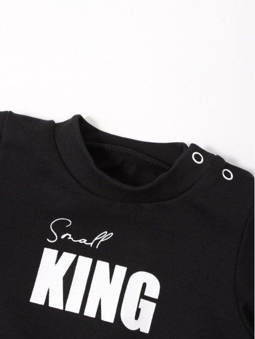 Комплект для мальчика, (джемпер, брюки, шапочка) «Крошка Я» Small King, рост 86-92, чёрный