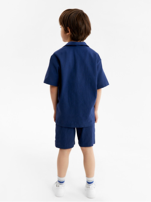 Костюм для мальчика (рубашка и шорты) KAFTAN, тёмно-синий, размер 34 (122-128 см)