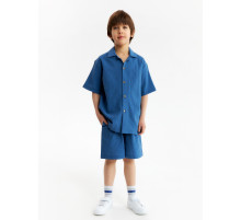 Костюм для мальчика (рубашка и шорты) KAFTAN, тёмно-синий, размер 36 (134-140 см)