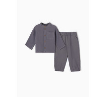 Костюм (рубашка и брюки) детский KAFTAN «Муслин», размер 32 (110-116 см), серый