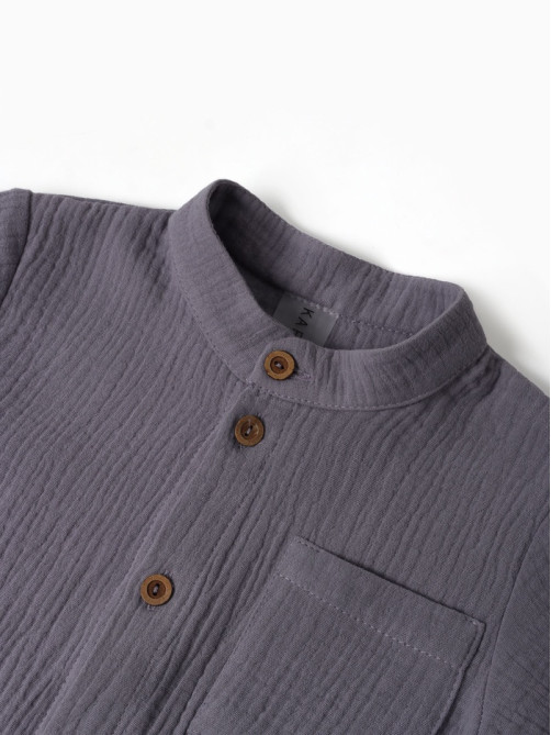 Костюм (рубашка и брюки) детский KAFTAN «Муслин», размер 32 (110-116 см), серый