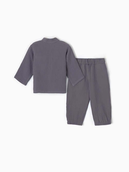 Костюм (рубашка и брюки) детский KAFTAN «Муслин», размер 26 (80-86 см), серый