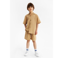 Костюм для мальчика (рубашка и шорты) KAFTAN, бежевый, размер 36 (134-140 см)
