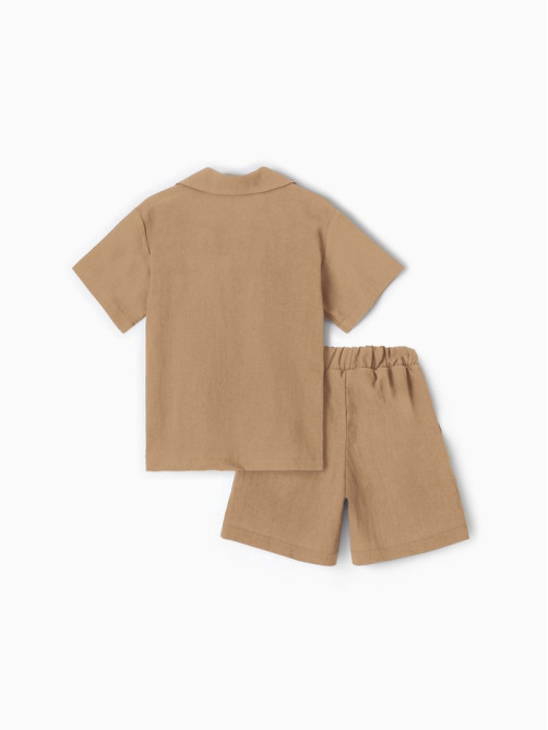 Костюм для мальчика (рубашка и шорты) KAFTAN, бежевый, размер 32 (110-116 см)
