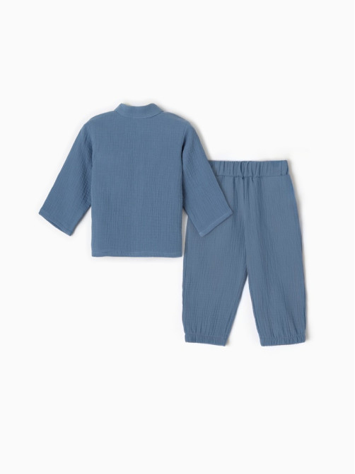 Костюм (рубашка и брюки) детский KAFTAN «Муслин», размер 30 (98-104 см), синий