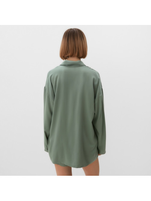 Костюм женский (рубашка, шорты) MINAKU: Casual Collection, оливковый, размер 48