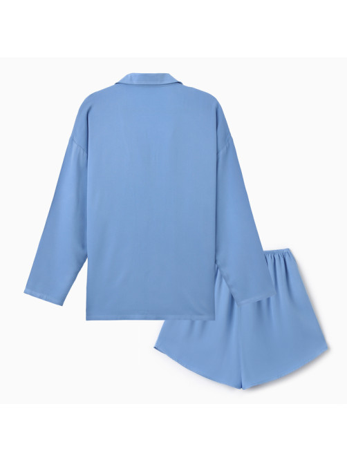 Костюм женский (рубашка, шорты) MINAKU: Casual Collection, голубой, размер 42
