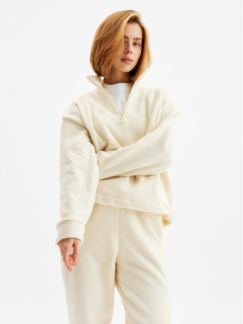 Костюм женский (анорак, брюки) MINAKU: Fleece Soft, размер 46, бежевый