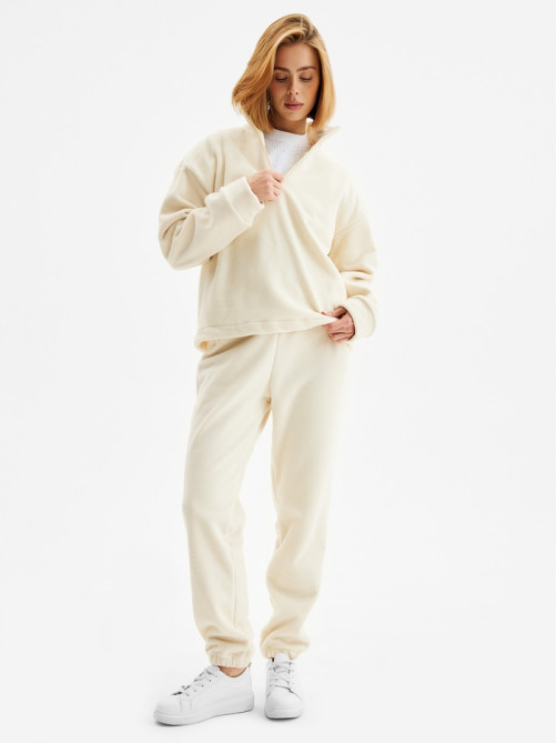 Костюм женский (анорак, брюки) MINAKU: Fleece Soft, размер 48, бежевый
