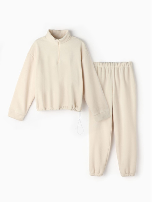 Костюм женский (анорак, брюки) MINAKU: Fleece Soft, размер 46, бежевый