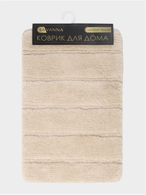 Коврик Savanna, 40×60 см, ворс 2 см, микрофибра, бежевый