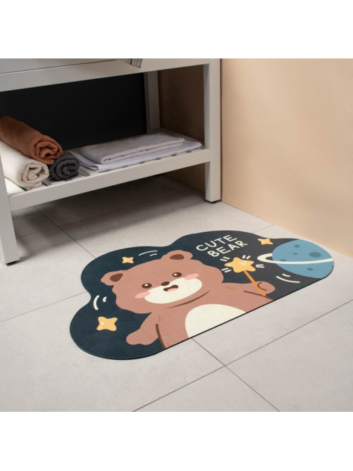 Коврик диатомитовый Доляна Cute Bear, влаговпитывающий, 49×78 см, серый