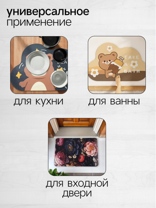 Коврик для дома Доляна Bloom, влаговпитывающий, 40×60 см