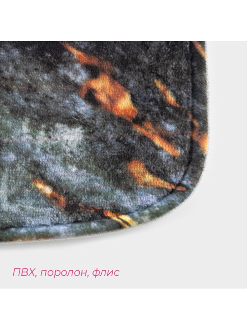 Коврики для ванной и туалета Доляна «Мрамор», 2 шт., 79×50 см, 50×39 см, серые