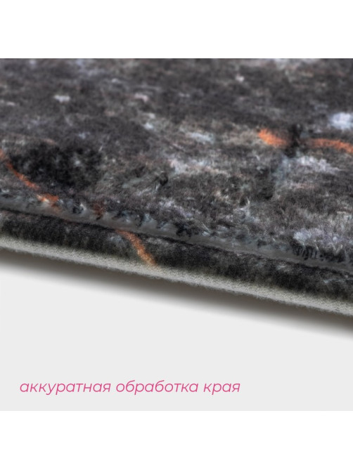 Коврики для ванной и туалета Доляна «Мрамор», 2 шт., 79×50 см, 50×39 см, серые