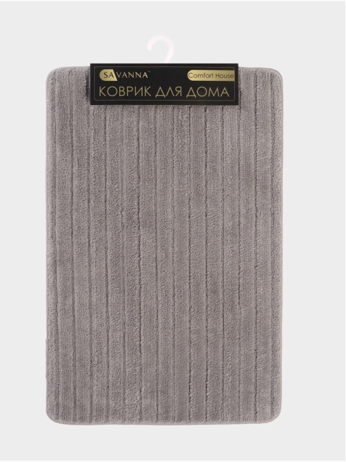 Коврик Savanna, 50×80 см, ворс 1 см, микрофибра, серый