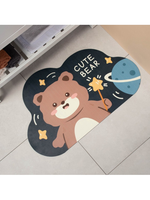 Коврик диатомитовый Доляна Cute Bear, влаговпитывающий, 49×78 см, серый