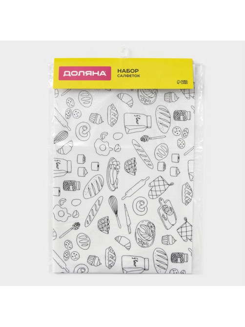 Салфетки сервировочные на стол Доляна Kitchen, 4 шт., 45×30 см, белые