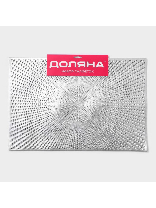 Салфетки сервировочные на стол Доляна «Ультра», 45×30 см, 4 шт., серебряные