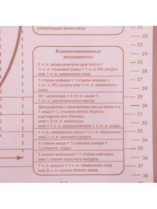 Коврик для выпечки армированный «Ингредиенты», 66×46×0.04 см