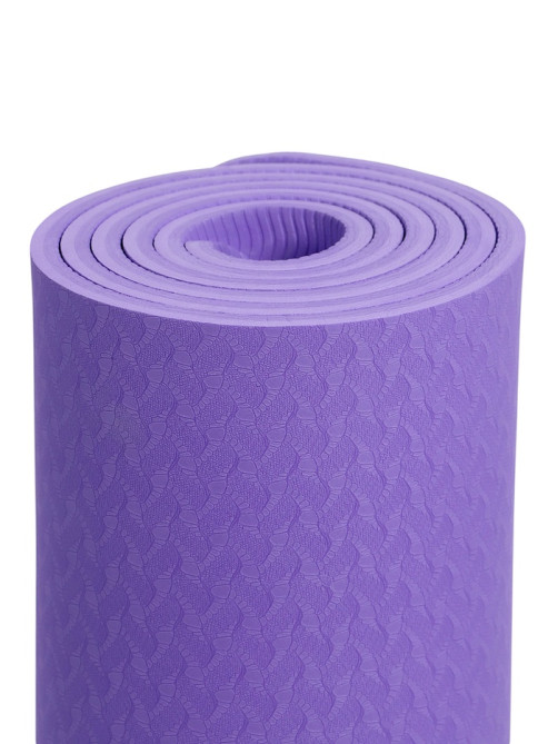 Коврик для фитнеса и йоги ONLYTOP, 183×61×0.8 см, фиолетовый/тёмно-фиолетовый