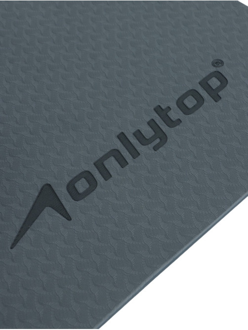 Коврик для фитнеса и йоги ONLYTOP, 183×61×0.8 см, графитовый/тёмно-серый