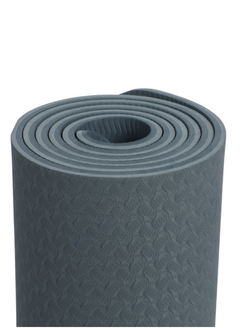 Коврик для фитнеса и йоги ONLYTOP, 183×61×0.8 см, графитовый/тёмно-серый