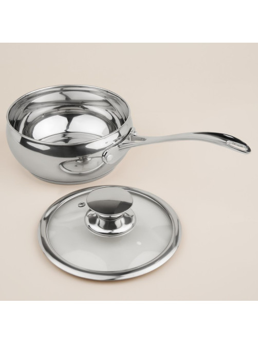 Ковш SL Home «Олла», 1.5 л, d=16 см, h=7.5 см, с крышкой, индукция, нержавеющая сталь