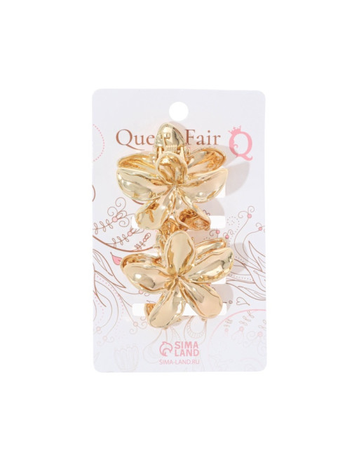Крабики для волос QF «Орнелла», набор 2 шт., 3.5 см, золотистый