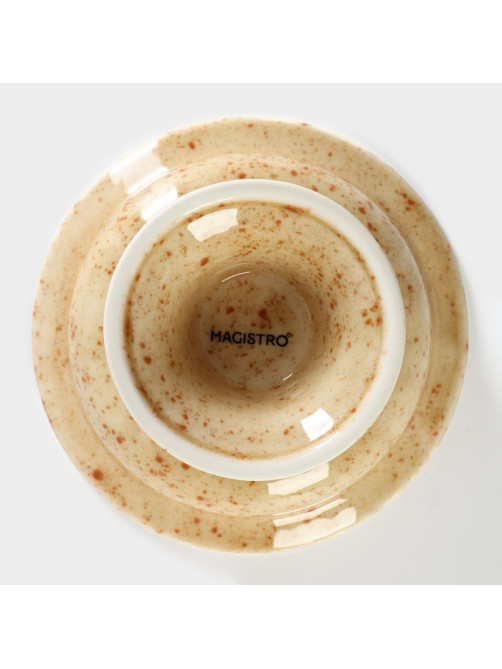 Креманка Magistro Stone, 150 мл, d=11.7 см, фарфор, бежевая