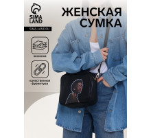 Сумка женская на молнии TEXTURA 22×8×17 см, чёрная