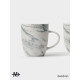 Кружки Magistro Real Marble, 400 мл, набор 2 шт., фарфор, белые