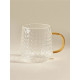 Кружка SL Home Wheat, 350 мл, 12×9×7.8 см, жёлтая ручка, стекло, прозрачная