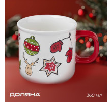 Новогодняя кружка Доляна Sweet Treats, 360 мл, 12.8×9.5×9 см, керамика, белая