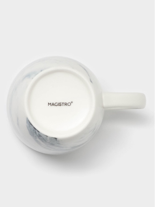 Кружки Magistro Real Marble, 400 мл, набор 2 шт., фарфор, белые