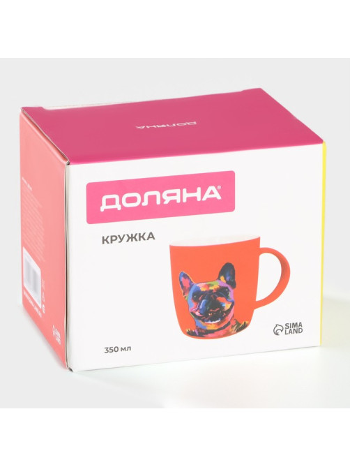 Кружка Доляна «Собачка», 350 мл, фарфор