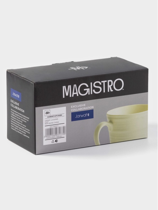 Набор кружек Magistro Jarwah Lugerne, 390 мл, 12.5×9.2×10.7 см, 2 шт., фарфор, молочный