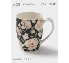 Кружка WY Pink O'hara, 350 мл, фарфор, чёрная