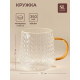 Кружка SL Home Wheat, 350 мл, 12×9×7.8 см, жёлтая ручка, стекло, прозрачная